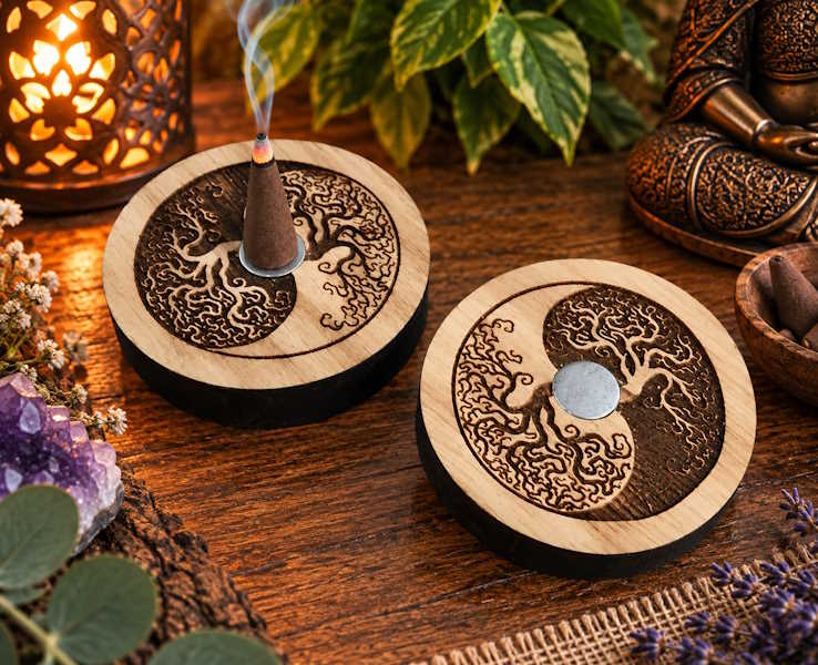 Incensario Conos Árbol Vida Ying Yang